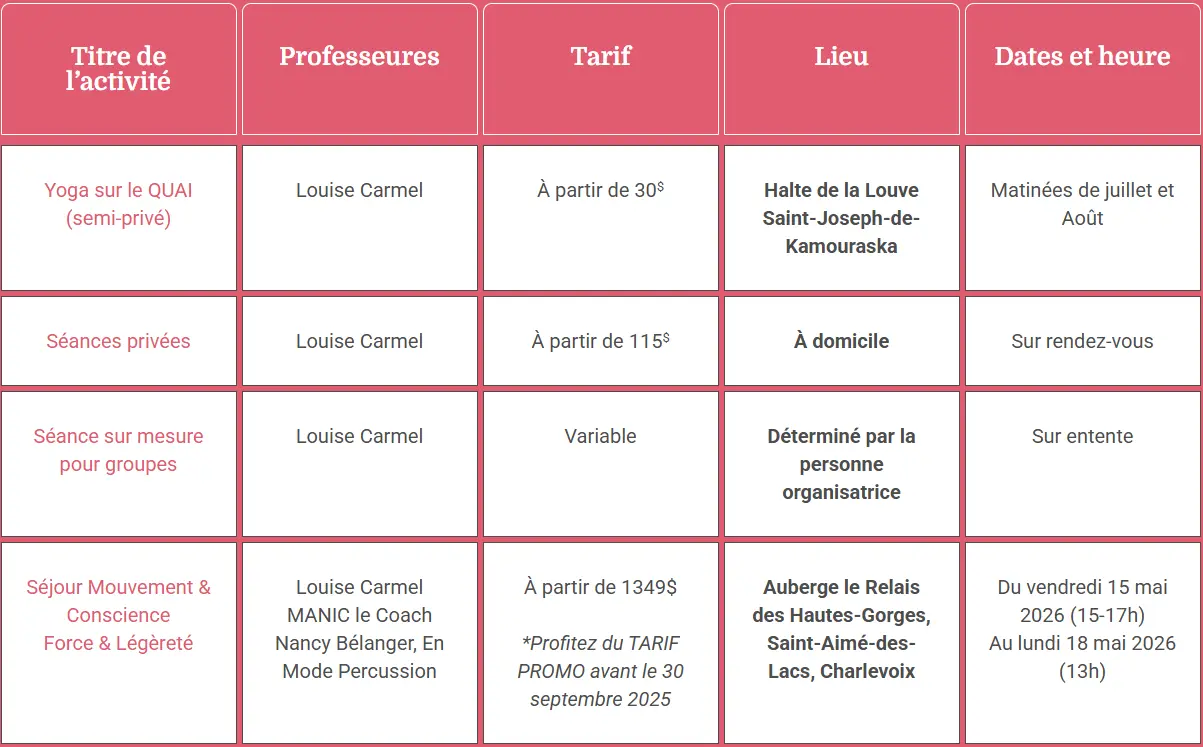 Calendrier Services en continu